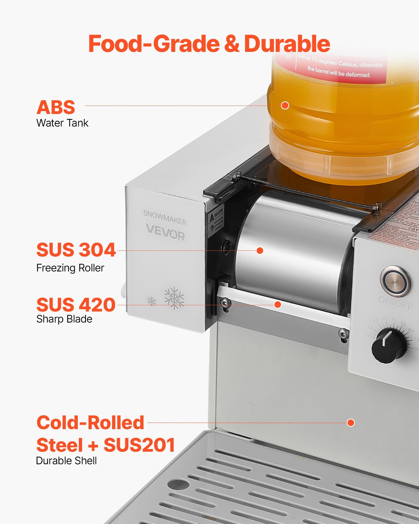 Snowflake Ice Machine, 80KG/24H Snowflake Ice Maker, Ice-Shaver Machine with Stainless Steel Blade, Electric Snow Cone Maker with 1.8L Tank, 90S Fast Pre-Cooling, for Home & Small Gatherings