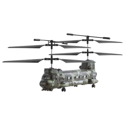 RC-helikopter, 2,4 GHz militär fjärrstyrd helikopter, 3,5-kanaligt RC-flygplan för barn, 20 minuters flygtid, start/landning med en knapp och LED-lampor, flygande flygplansleksaker för barn från 8 år