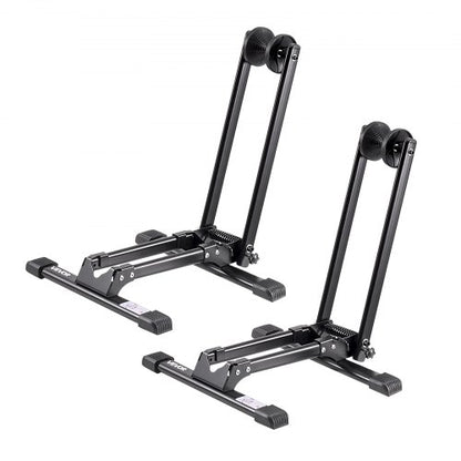 Bike Racks 2 Pack, Fits 508 to 736.6 mm Mountain & Road Bikes, Alloy Steel Rust-Resistant Bike Floor Stand Rack, Foldable Bicycle Stand for Entryway, Garage, Home Bikes Parking & Storage, Black