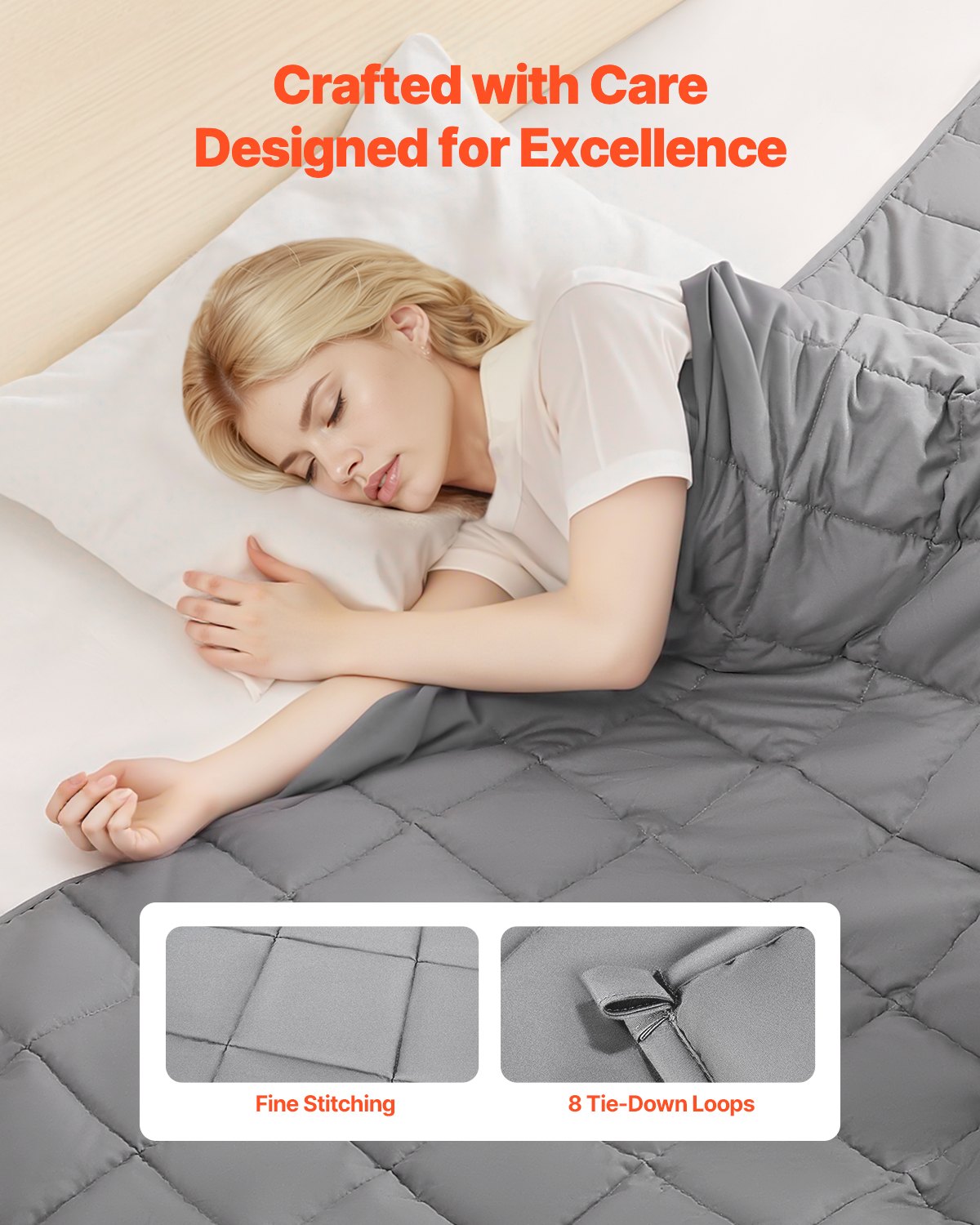 Tyngdtäcke, 11,5 kg, 227 x 283 cm, king size, svalkande, andningsbar, tungt täcke med glaspärlor, användning året runt, lämplig för vuxna på 112-145 kg, lindring av ångest och stress, förbättrad sömn, grå