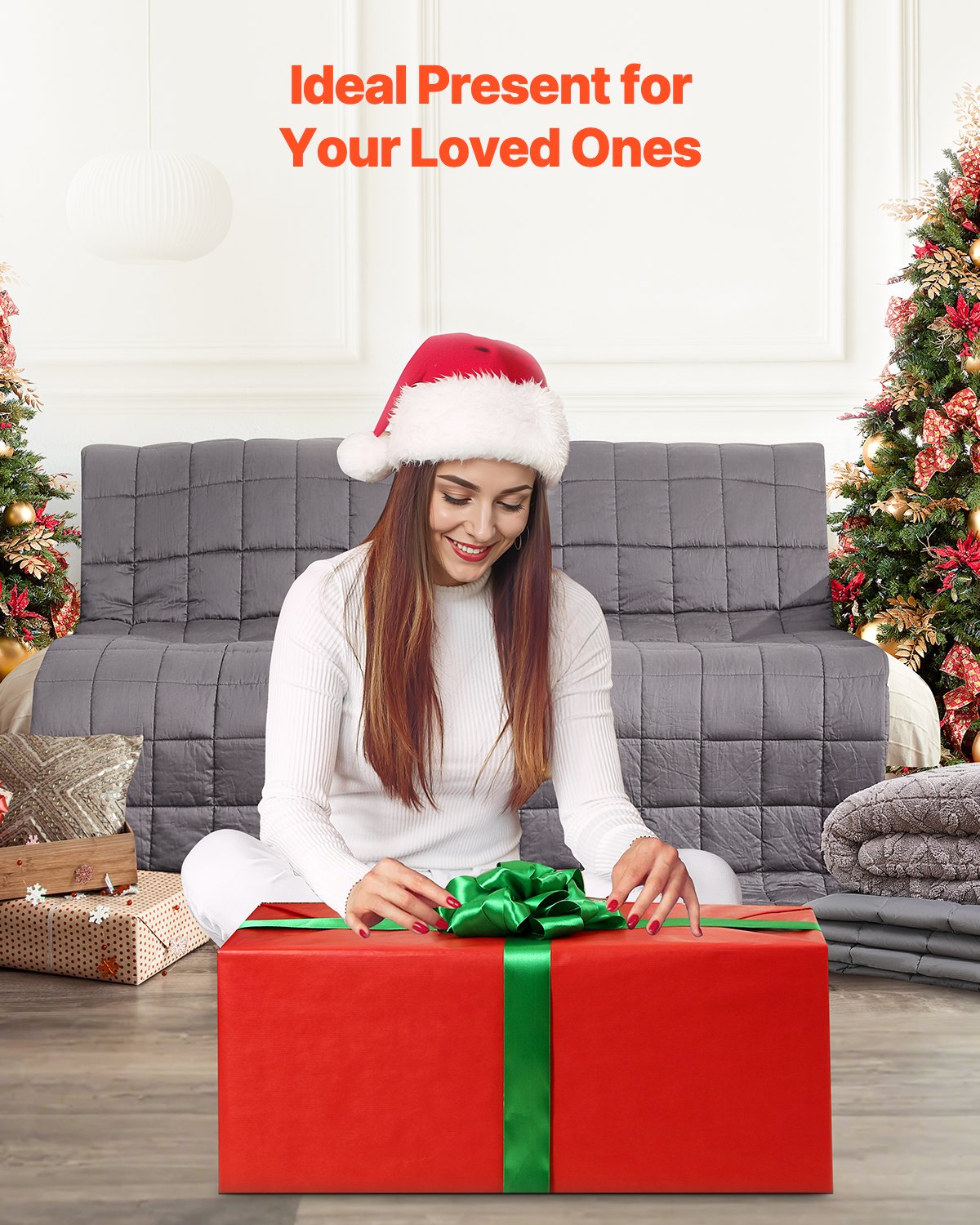 Weighted Blanket, 25 lbs, 80 x 87 in King Size, Soft 100% Cotton Heavy Blanket with Glass Beads, Breathable Material, Suitable for 250-310 lbs lbs Adults, Anxiety Stress Relief, Improve Sleep, Grey