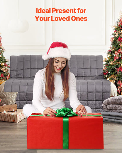 Weighted Blanket, 25 lbs, 80 x 87 in King Size, Soft 100% Cotton Heavy Blanket with Glass Beads, Breathable Material, Suitable for 250-310 lbs lbs Adults, Anxiety Stress Relief, Improve Sleep, Grey