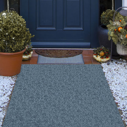 Indoor Outdoor Rug Carpet 5.9x39.3' Outdoor Rug with Waterproof Back Outdoor Rug for Patio Porch Deck Garage Outdoor Area Rug Runner Anti-Slide Porch Rug No Mildew Kitchen Rugs(Grey,12M)