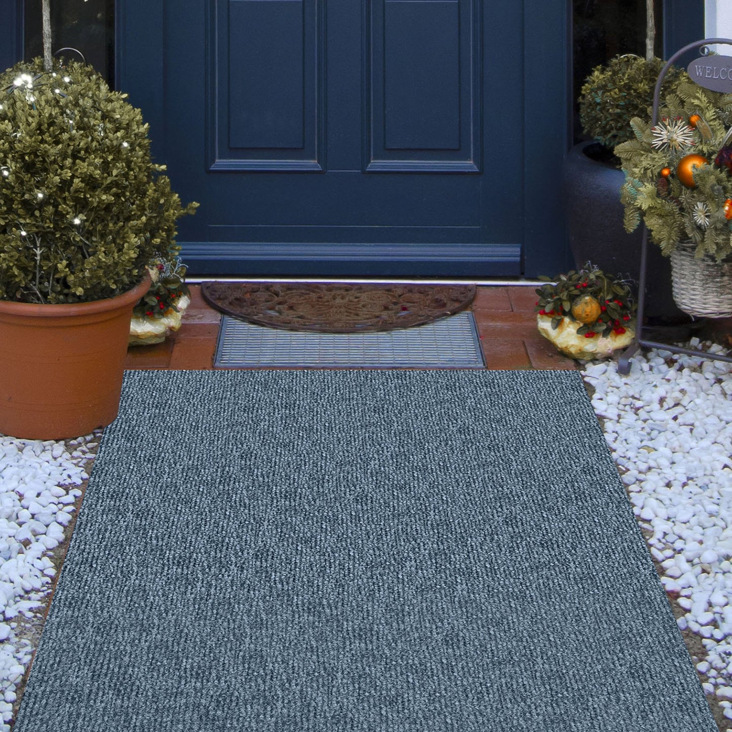 Marine Carpet 182.9x396.2 cm Boat Carpet Rugs Indoor Outdoor Rugs for Patio Deck Anti-Slide TPR Water-proof Back Cut Outdoor Marine Carpeting Easy Clean Outdoor Carpet Roll Entryway Porch (182.9x396.2 cm, Gray)