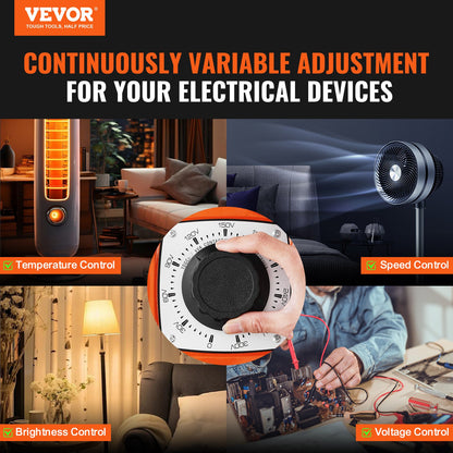 2000VA automatisk variabel spänningstransformator, 6,6 Amp, 230V ingång 0-300V utgång AC spänningsregulator, med LCD-display 4 extra säkringar termisk kontrollbrytare för hemmakontor, CE-certifierad