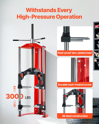 Strut Spring Compressor, 4-level Adjustment, Strut Compressor with Versatile Mounting Options & Multi-Purpose Hooks for Compressing Coil Springs up to 3,000 lbs, Fit for SUVs, Trucks, Pickups