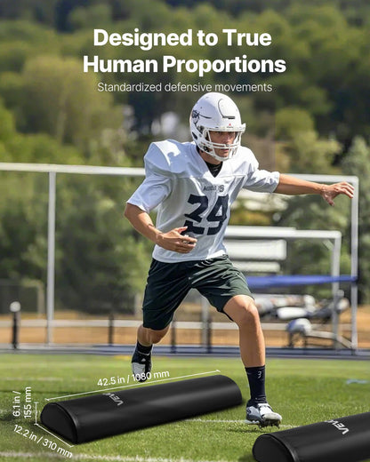 Fotbolls tacklingsdocka, 42,5 tum PVC Step Over-docka, högdensitetssvampblockerande padutrustning, kraftiga tacklingsdocka med handtag, utmärkt för fotarbete, sportträning, 2 st