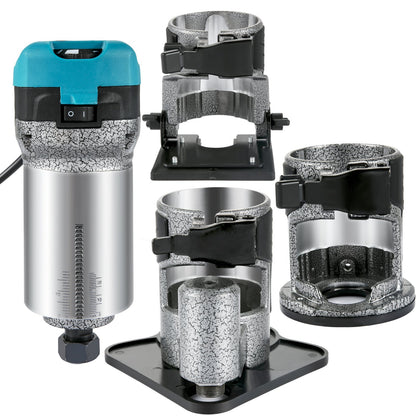 Router Tool, 710W Wood Router, Router for Woodworking with 3 Router Collets, Wood Router Tool with Fixed & Plunge & Tilt & Offset Base, Woodworking Router with Aluminum Shell & Variable Rotating