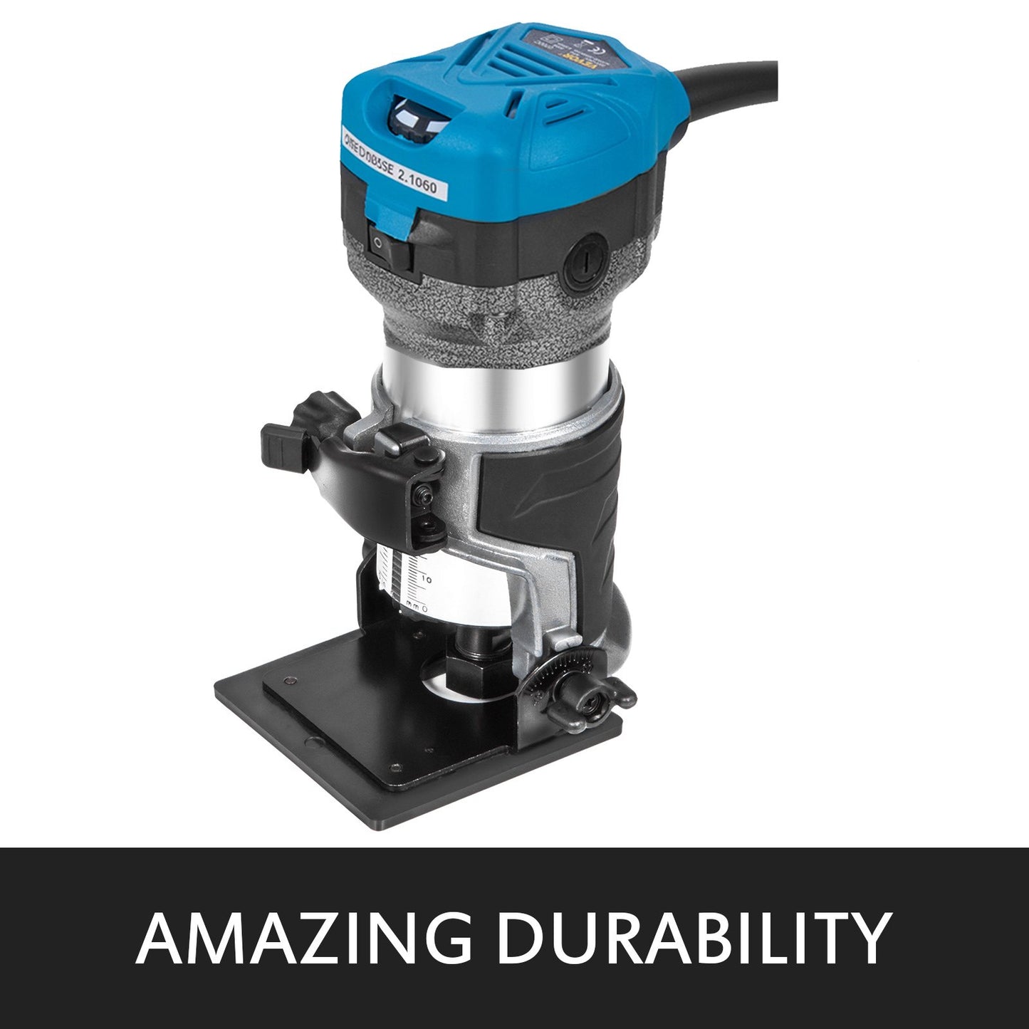800W Max Torque Variable Speed 30,000RPM Compact Router with Collets 6.4 mm & 9.5 mm 1 x Plunge Base & 1 x Tilt Base 220V