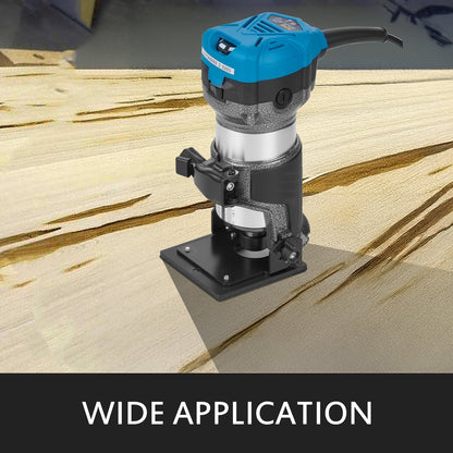 Wood Trimmer Wood Router Tool Kit Electric Hand Trimmer Wood Laminator Router Tool 710W Max Torque 30,000RPM Variable Speed Compact Router Kit with 4 Bases