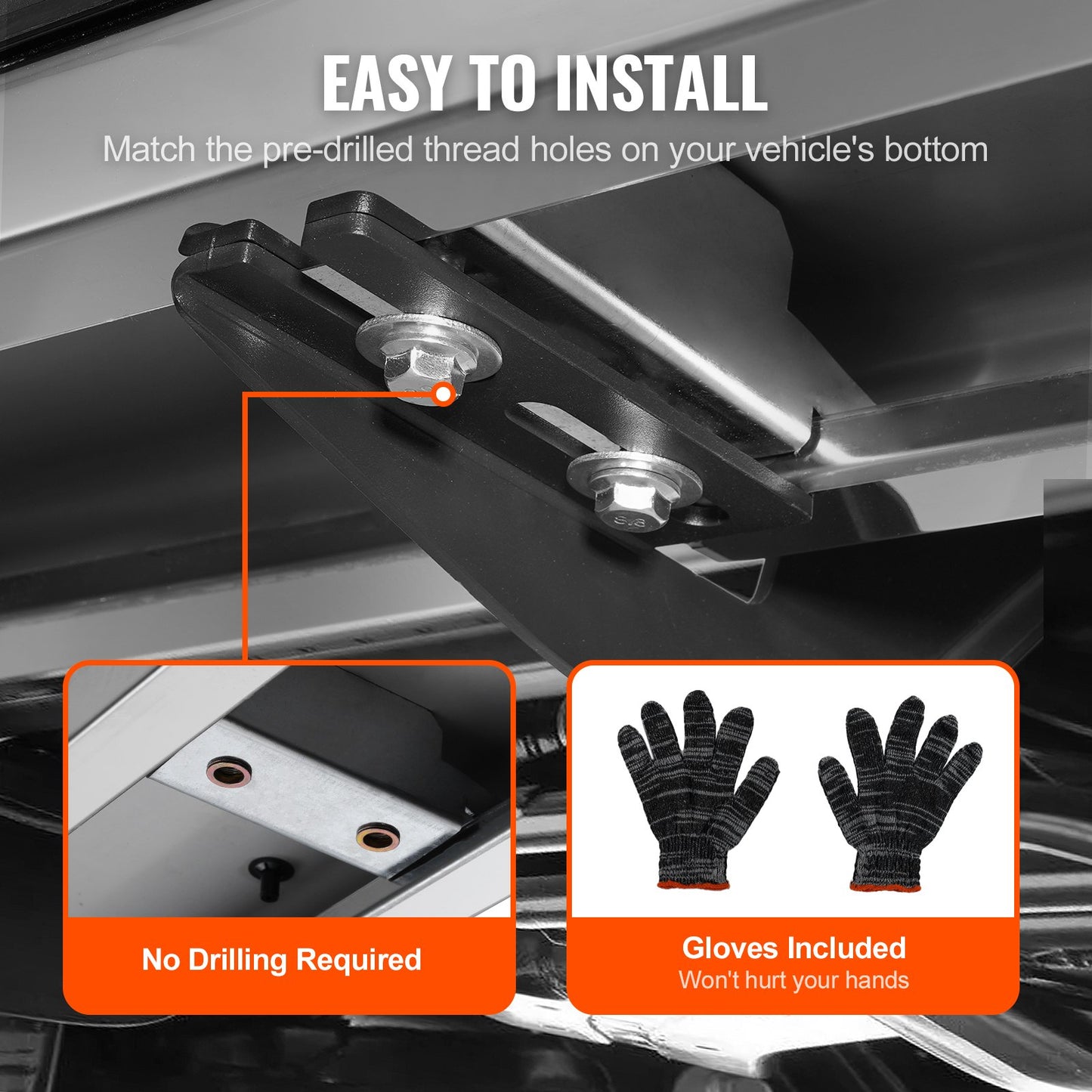 Fotsteg, 15 cm fotsteg, kompatibla med Ford F150-Crew Cab från 2015-2023/Ford F-250 F-350 Super Duty Crew Cab från 2017-2023, sidosteg i rostfritt stål, kapacitet 230 kg, 2 delar