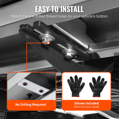 Fotsteg, 15 cm fotsteg, kompatibla med Ford F150-Crew Cab från 2015-2023/Ford F-250 F-350 Super Duty Crew Cab från 2017-2023, sidosteg i rostfritt stål, kapacitet 230 kg, 2 delar
