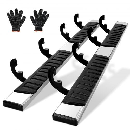 Fotsteg, 6" fotsteg kompatibelt med 2019-2023 Chevy Silverado/GMC Sierra 1500/2020-2024 Silverado/Sierra 2500/3500HD Crew Cab, 201 sidosteg i rostfritt stål, 500 kg, 2 delar