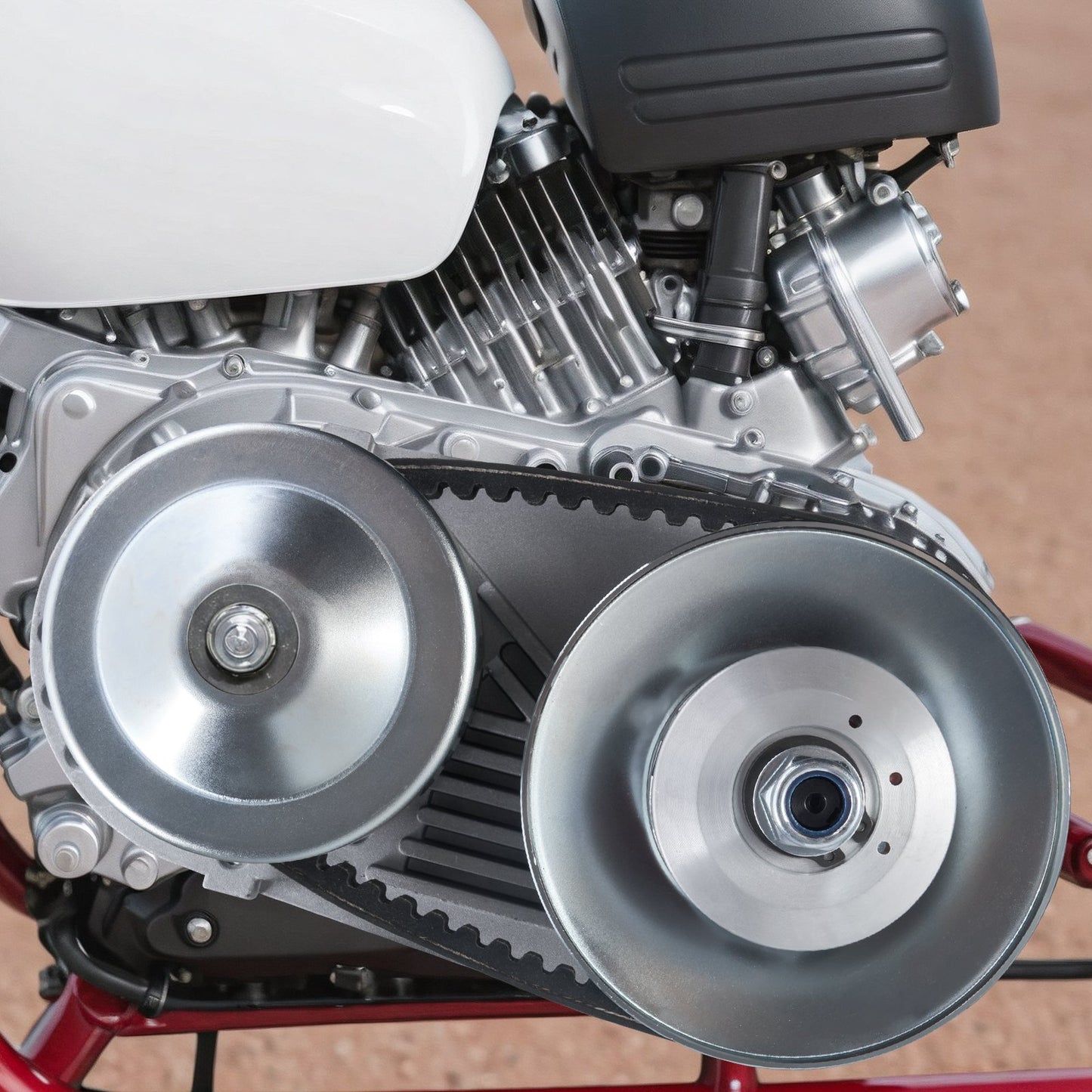 Drivkoppling, 2-8 hk motor, 2000 varv/min höghållfast drivkoppling med asymmetriskt designade hjul och robust gummirem, robust och hållbar koppling med kompletta tillbehör, passar olika motorer.