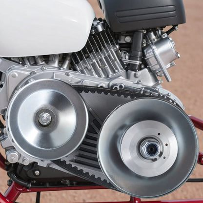 Drivkoppling, 2-8 hk motor, 2000 varv/min höghållfast drivkoppling med asymmetriskt designade hjul och robust gummirem, robust och hållbar koppling med kompletta tillbehör, passar olika motorer.