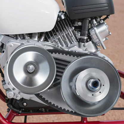 Drivkoppling, 2-8 hk motor, 2000 varv/min höghållfast drivkoppling med asymmetriskt designade hjul och robust gummirem, robust och hållbar koppling med kompletta tillbehör, passar olika motorer.