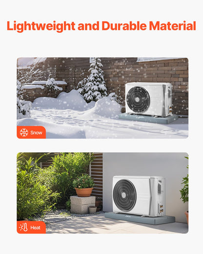 Mini Split Pad, for 9000-36000BTU Ductless Air Conditioner Heat Pump Systems, 960x460x74 mm Plastic Outdoor Condenser Equipment Anti-Vibration Pads for Heat Pump System, Max Load 181kg