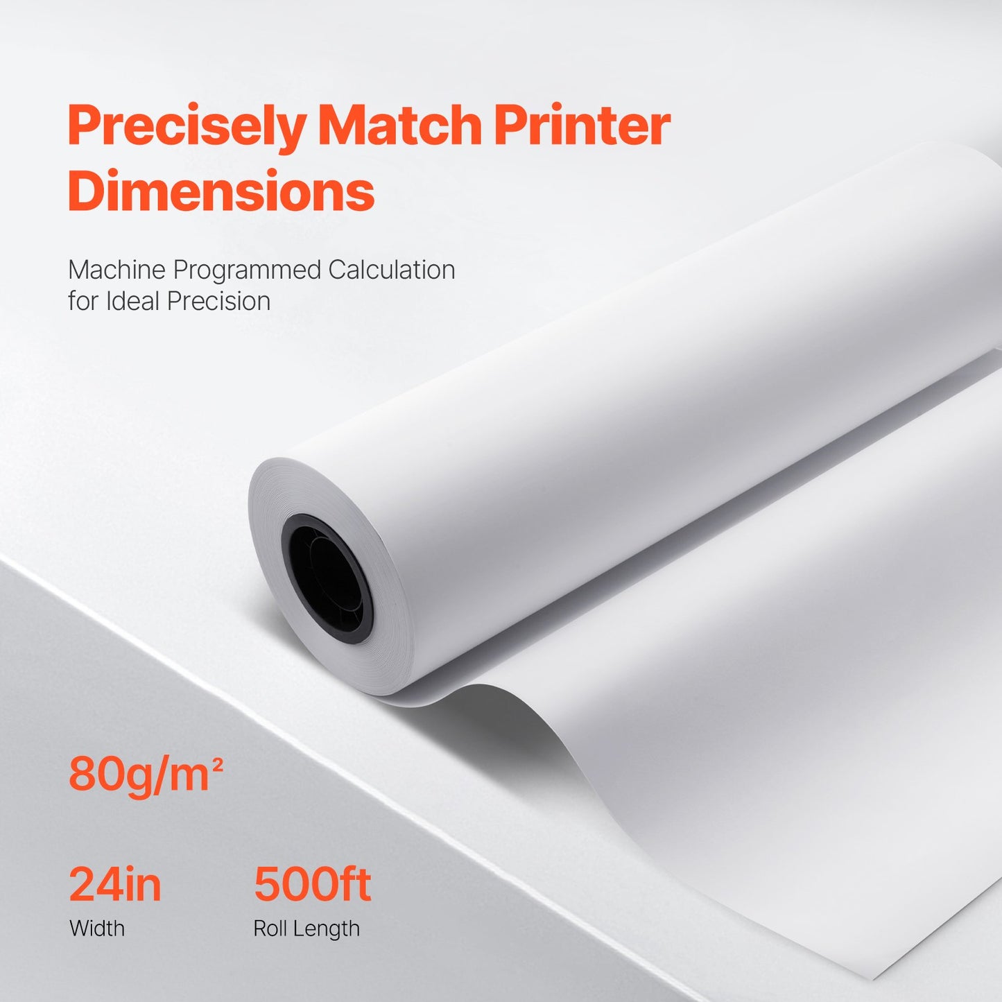 Wide Format Paper, 61 cm x 152.4 m Plotter Paper, 2 Rolls CAD Bond Rolls with 7.62 cm Core, 75 g/m² Bond Paper Rolls, Idea for CAD Drawings, Engineering Plans, GIS Maps & Architectural Designs
