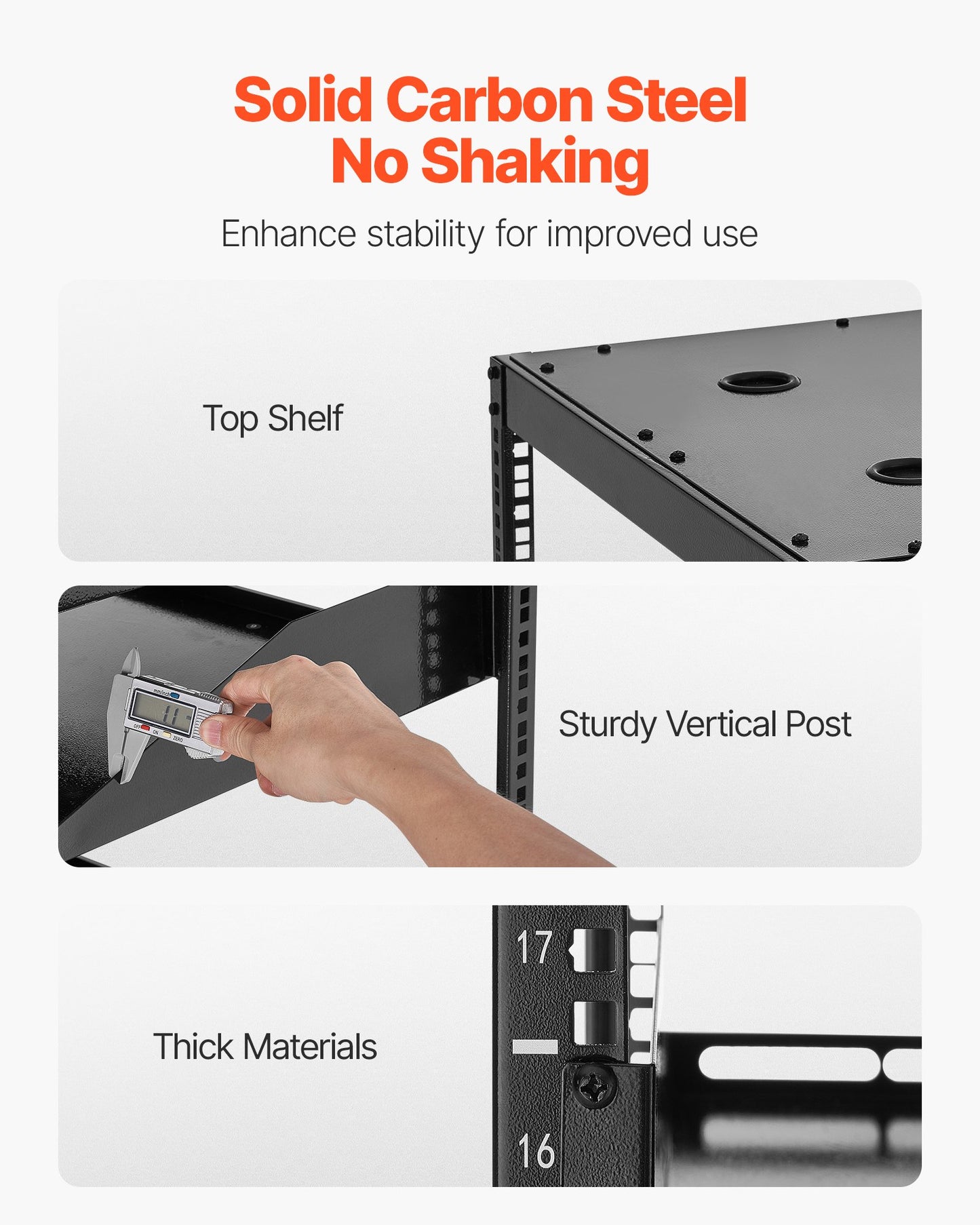 20U Open Frame Network Rack, 585 mm Depth, Wall Mounted or Floor Standing Server Rack, Heavy Duty 4 Post, with Vented Shelves & Mounting Hardware, Holds All Your Networking IT Equipment AV Gear