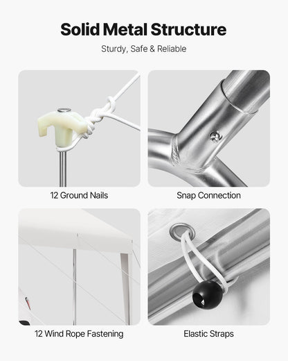 Carport, 10 x 20 FT Outdoor Car Canopy, Potable Carport, Heavy Duty Galvanized Car Shelter, UV-Resistant & Water-Resistant, All-Season Protection, Storage Shed for Boat Motorcycle White