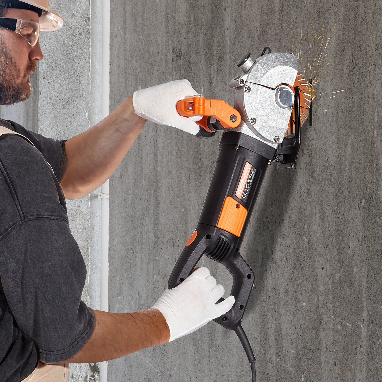 Electric Wall Chaser, Wall Groove Cutting Machine 133mm, Groove Cutting Machine Depth 42mm, Wall Slotting Machine 2500W, Wall Cutting Cutter Machine with Water Pump