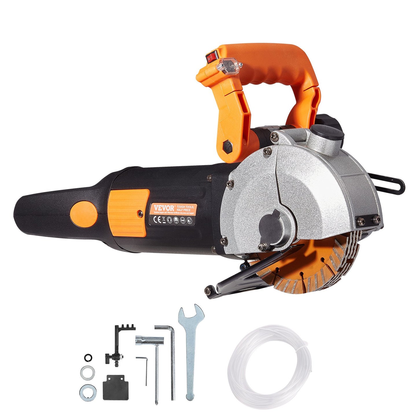 Electric Wall Chaser, Wall Groove Cutting Machine 133mm, Groove Cutting Machine Depth 42mm, Wall Slotting Machine 2500W, Wall Cutting Cutter Machine with Water Pump