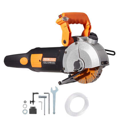 Electric Wall Chaser, Wall Groove Cutting Machine 133mm, Groove Cutting Machine Depth 42mm, Wall Slotting Machine 2500W, Wall Cutting Cutter Machine with Water Pump