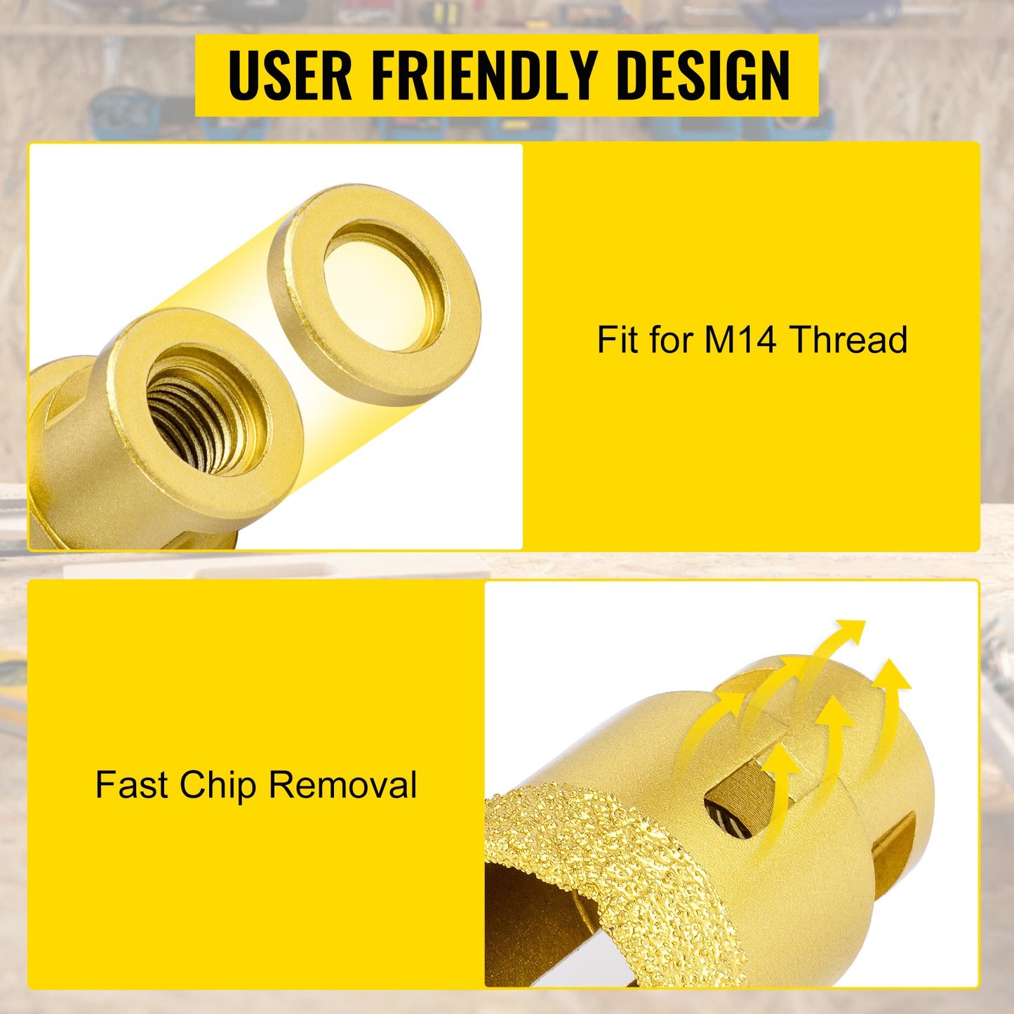 Diamond Holesaw Set 6 PCS Diamond Drill Bits Set with 20mm-68mm Diamond Drill Bits for Ceramic Tile Marble