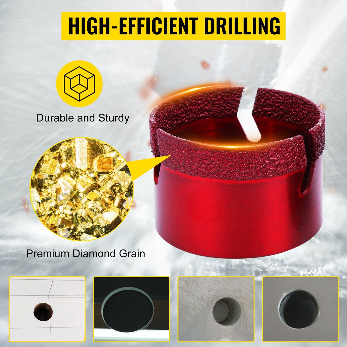 Diamond Drill Bit 20-68MM Hole Saw Core Drill Bits Cutter Tools Set for Tile/Ceramic/Marble/Porcelain Cutting