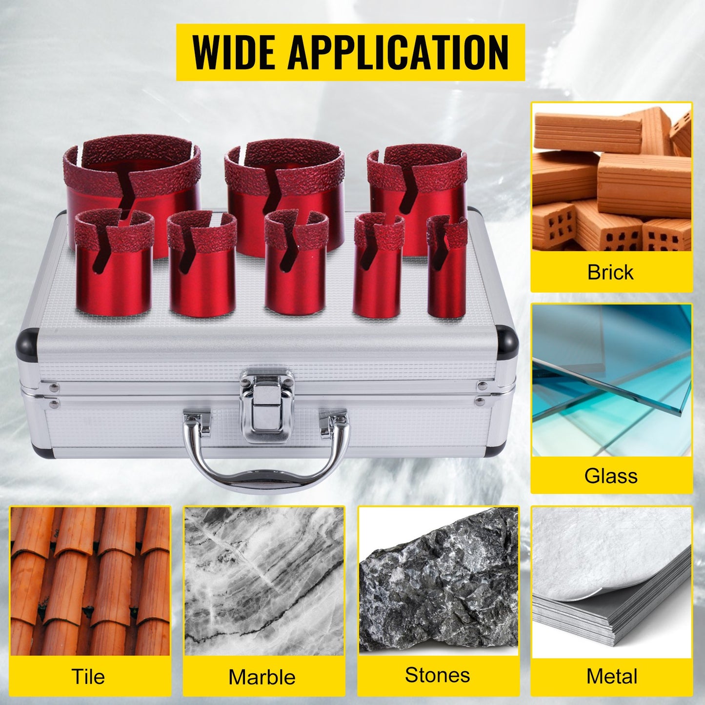 Diamond Drill Bit 20-68MM Hole Saw Core Drill Bits Cutter Tools Set for Tile/Ceramic/Marble/Porcelain Cutting