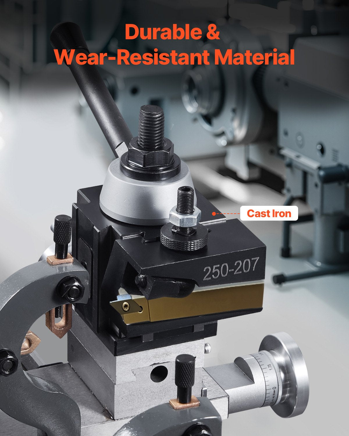 Quick Change Tool Post Set, 8 Pcs, Includes Lathe Tool Holders, Wedge Type Tool Post with Turning Tool Holder Accessories, for Mini Lathe & Metal Lathe 254-381 mm(10"-15") Swing, Durable Steel Material