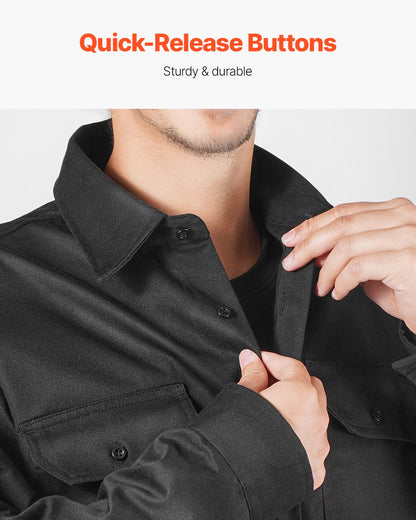 Flame-Resistant Welding Jacket - XXL Size, 7oz. FR Cotton Welding Jacket, Machine Washable Heat-Resistant Safety Jacket with Collar, Adjustable Cuffs & Pockets, Meet ATPV 9.2 Cal/cm² Arc Rating