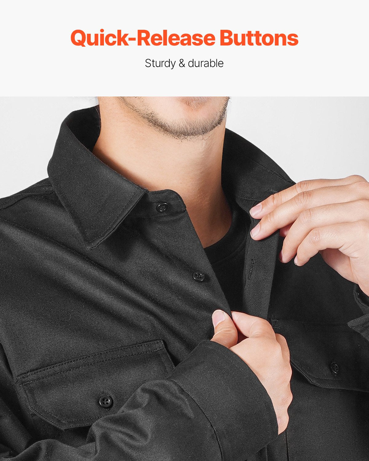 Flame-Resistant Welding Jacket - XL Size, 7oz. FR Cotton Welding Jacket, Machine Washable Heat-Resistant Safety Jacket with Collar, Adjustable Cuffs & Pockets, Meet ATPV 9.2 Cal/cm² Arc Rating