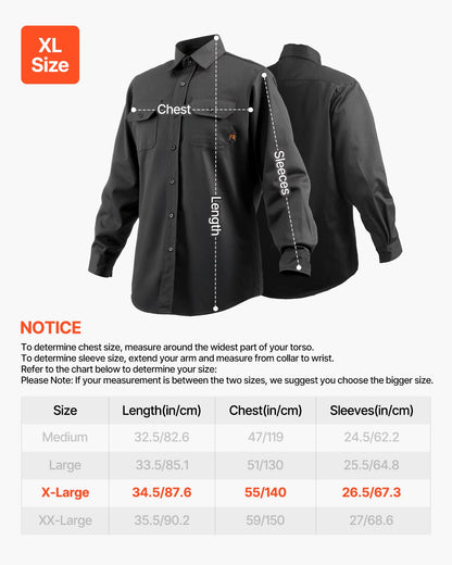 Flame-Resistant Welding Jacket - XL Size, 7oz. FR Cotton Welding Jacket, Machine Washable Heat-Resistant Safety Jacket with Collar, Adjustable Cuffs & Pockets, Meet ATPV 9.2 Cal/cm² Arc Rating