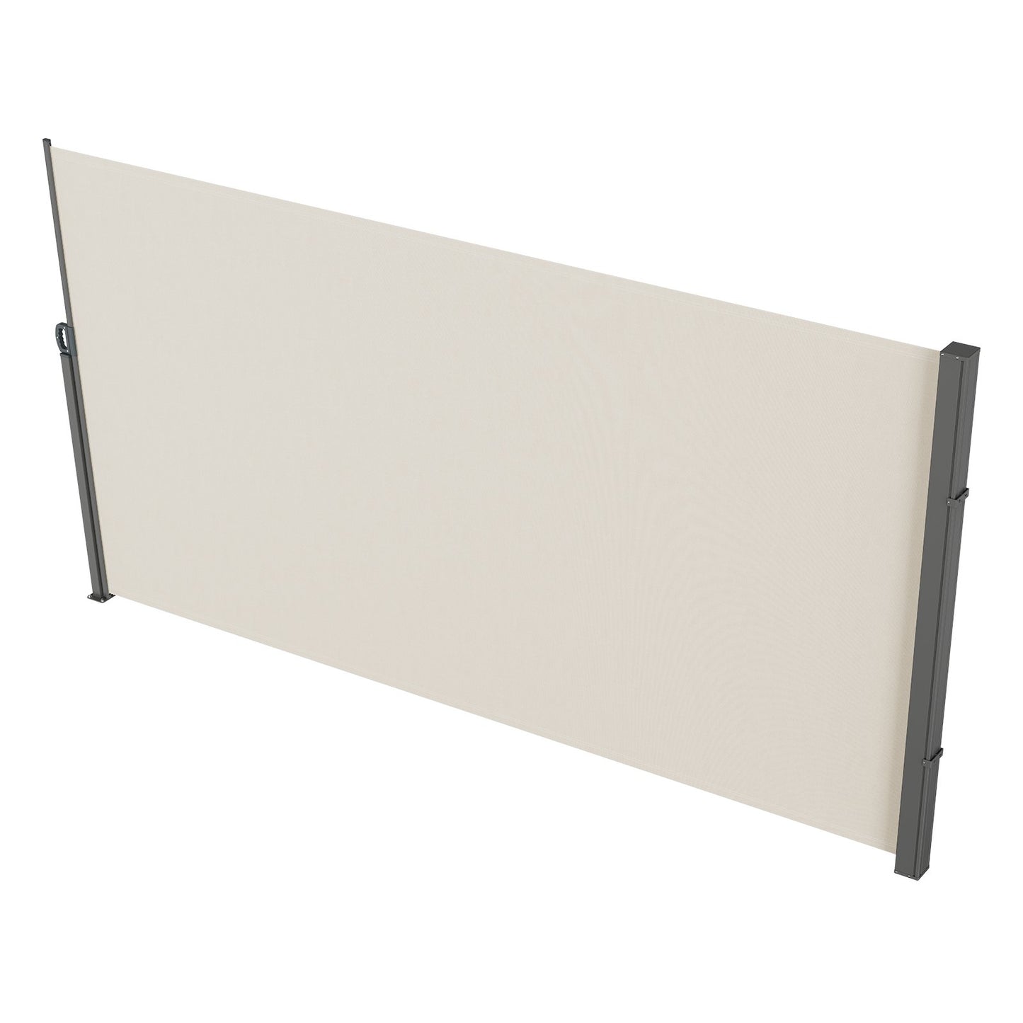 Utfällbar sidomarkis, 71''x 138'' utomhusskärm, 180g polyester vattentät utfällbar terrassskärm, UV 30+ rumsavdelare vindskydd för uteplats, bakgård, balkong, beige