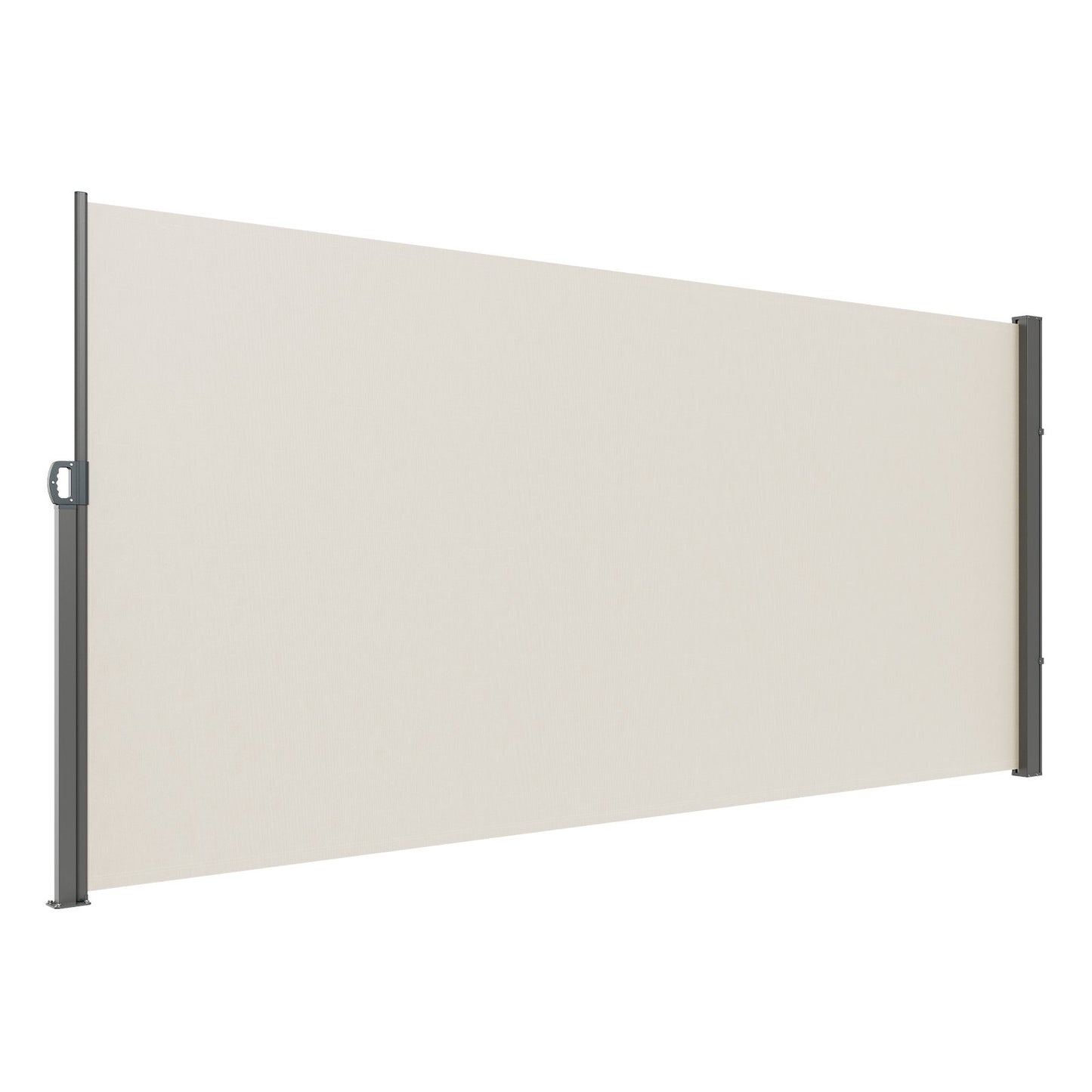 Utfällbar sidomarkis, 71''x 138'' utomhusskärm, 180g polyester vattentät utfällbar terrassskärm, UV 30+ rumsavdelare vindskydd för uteplats, bakgård, balkong, beige