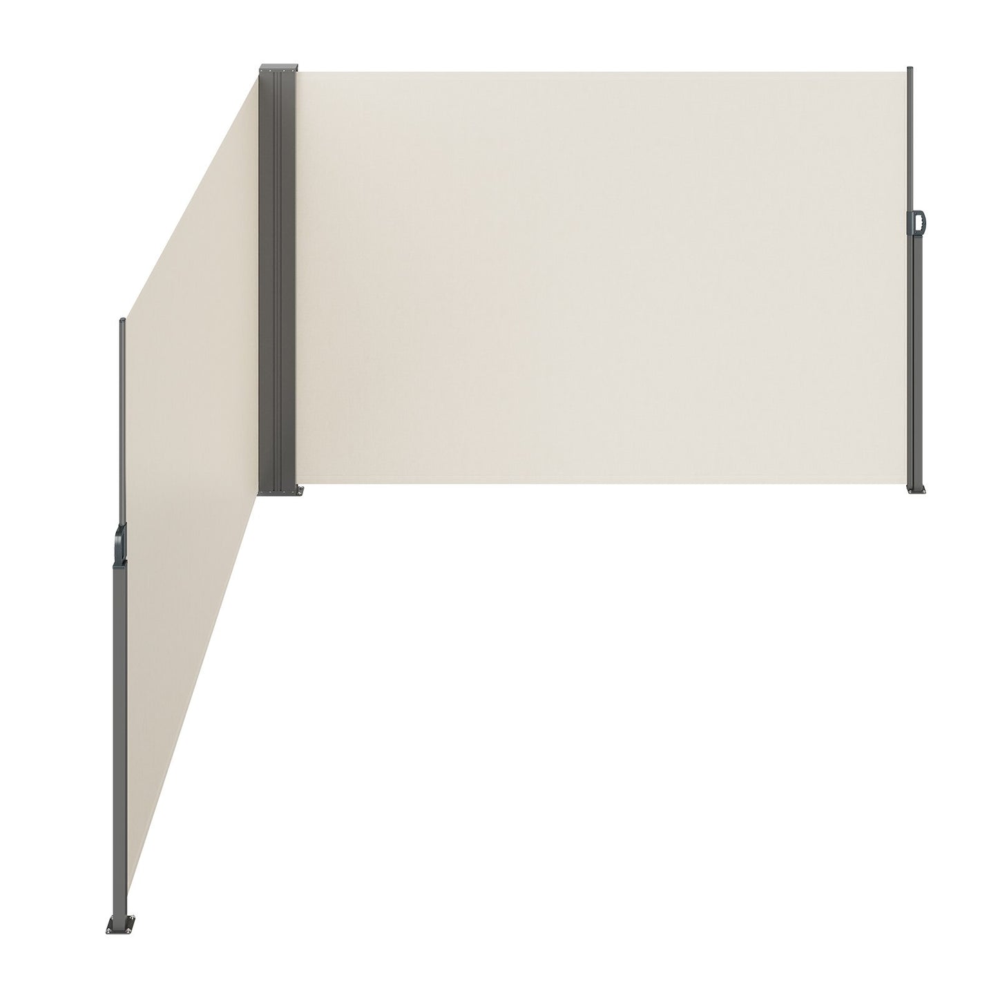 Utfällbar sidomarkis, 79''x 236'' utomhusskärm, 180g polyester vattentät utfällbar terrassskärm, UV 30+ rumsavdelare vindskydd för uteplats, bakgård, balkong, beige
