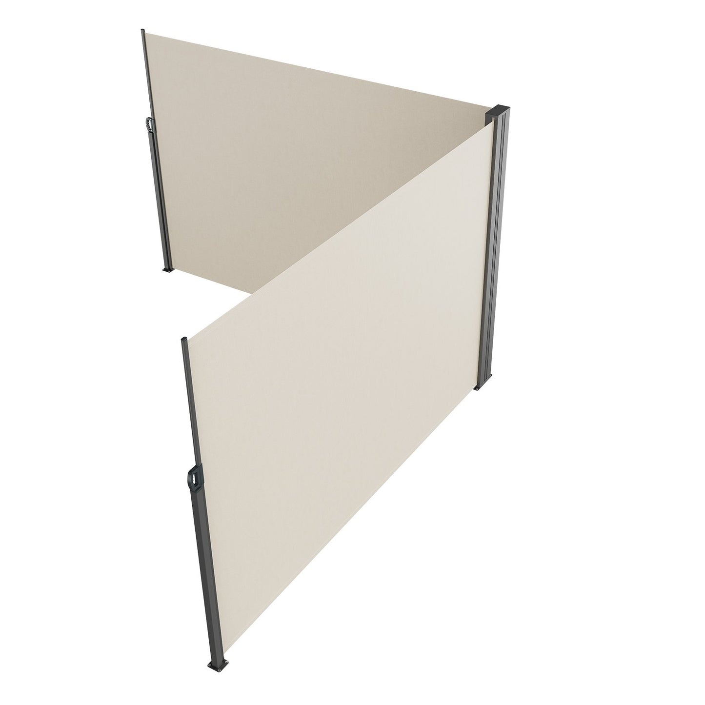 Utfällbar sidomarkis, 79''x 236'' utomhusskärm, 180g polyester vattentät utfällbar terrassskärm, UV 30+ rumsavdelare vindskydd för uteplats, bakgård, balkong, beige