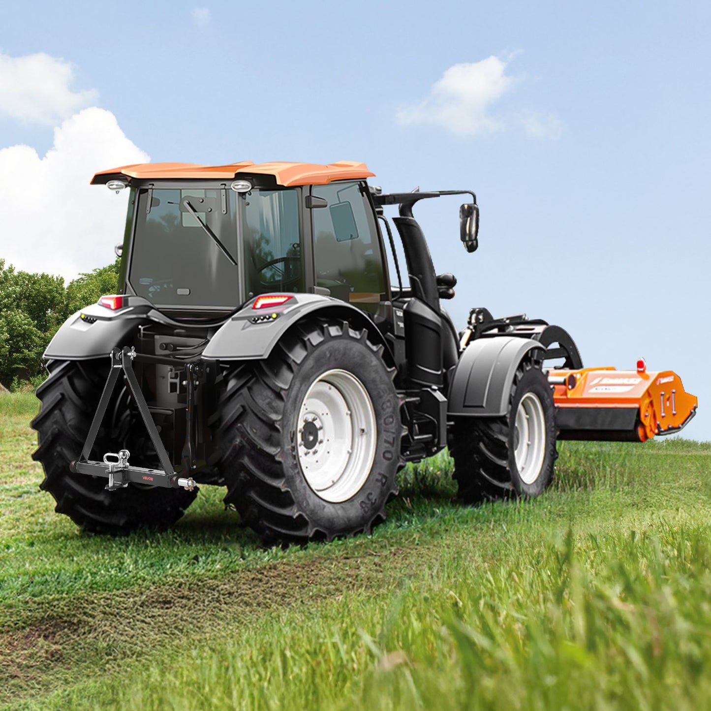 3-punktsfäste med 2-tums fäste, 3-punkts snabbfäste, kapacitet på 6 000 lbs, dragstångsadapter för kraftig traktor, kompatibel med Kubota, Mahindra, John Deere, Massey Ferguson