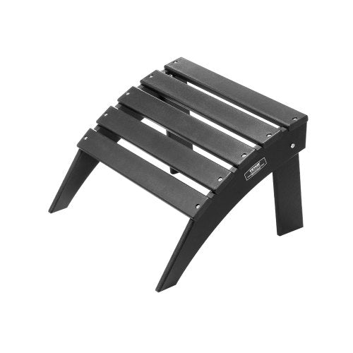Adirondack Ottoman, 18.7L x 19.7W x 13H Inch HDPE Plastic Folding Adirondack Ottoman, Weather-Resistant Foot Rest for Adirondack Chair, Widely Used for Outside Porch Pool Lawn Backyard, Black