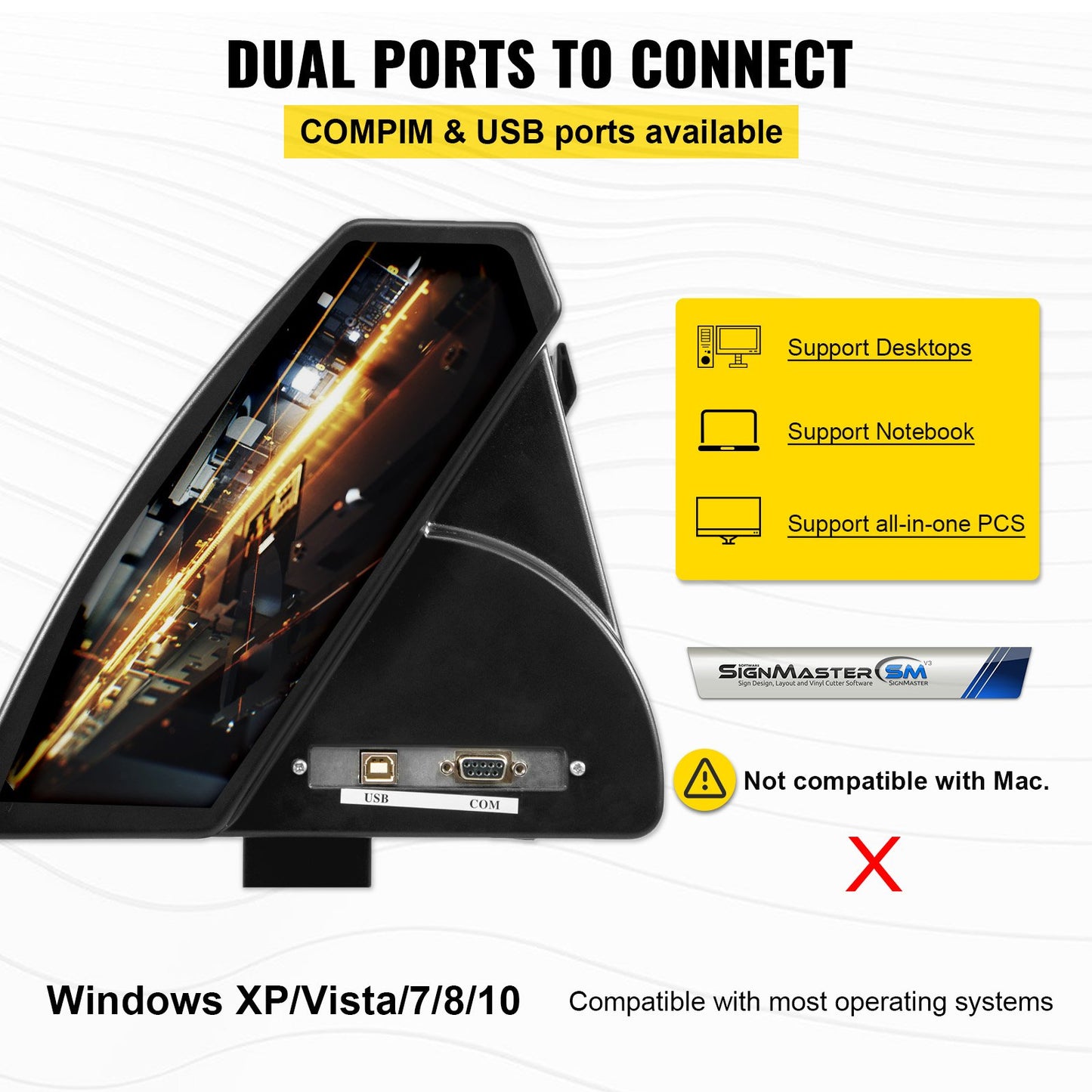 Vinylskärare 28 tums vinylskärmaskin 720 mm pappersmatning vinylplotterskärmaskin med robust golvstativ för papperskärning svart