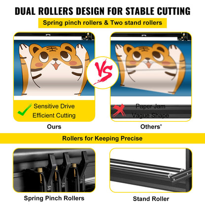 Vinylskärare 870 mm vinylskärmaskin Maximal pappersmatning 34-tums vinylplotter Skärmaskin med robust golvstativ Justerbar kraft och hastighet för skylttillverkning Vinylplotter