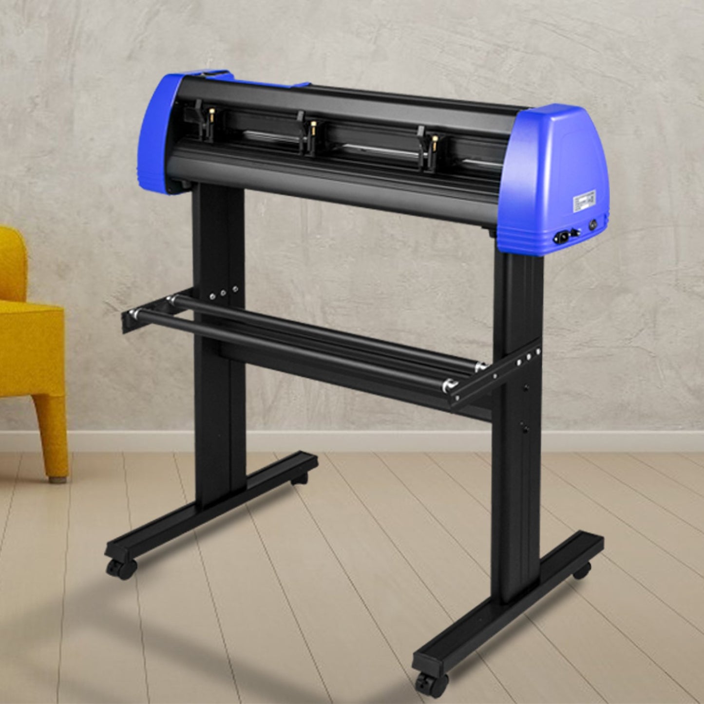 Vinylskärare 870 mm vinylskärmaskin Maximal pappersmatning 34-tums vinylplotter Skärmaskin med robust golvstativ Justerbar kraft och hastighet för skylttillverkning Vinylplotter