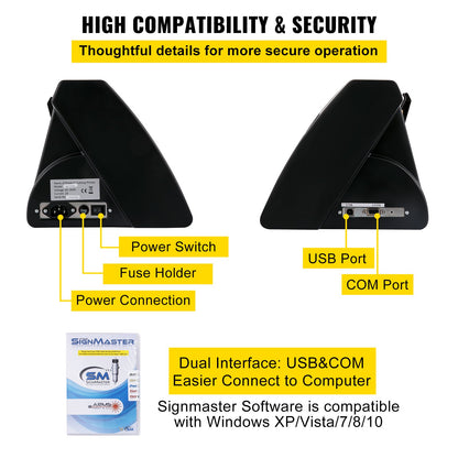 Vinylskärare, 870 mm vinylplotter, LED-skärmplotter, halvautomatiskt inbyggt optiskt öga för noggrann styrning, kompatibel med SignMaster-programvara för Windows-system med stativ
