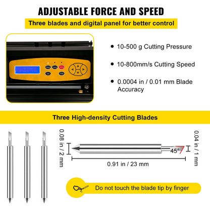 Vinylskärmaskin, 28-tums skärplotter, justerbar hastighet och kraft, gör-det-själv-skärmaskinsats för skyltar, banderoller, klistermärken med golvstativ SignMaster-programvaruverktyg för Windows