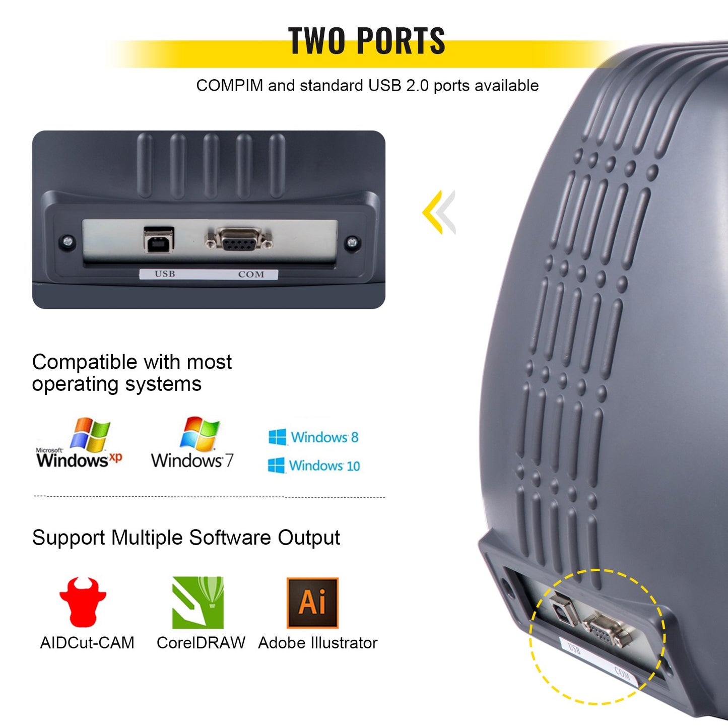 Vinylskärmaskin, 375 mm vinylskrivare, maximal pappersmatning 14-tums plotterskrivare med justerbar kraft och hastighet Vinylskärmaskin för skylttillverkning Vinylplotterskärmaskin