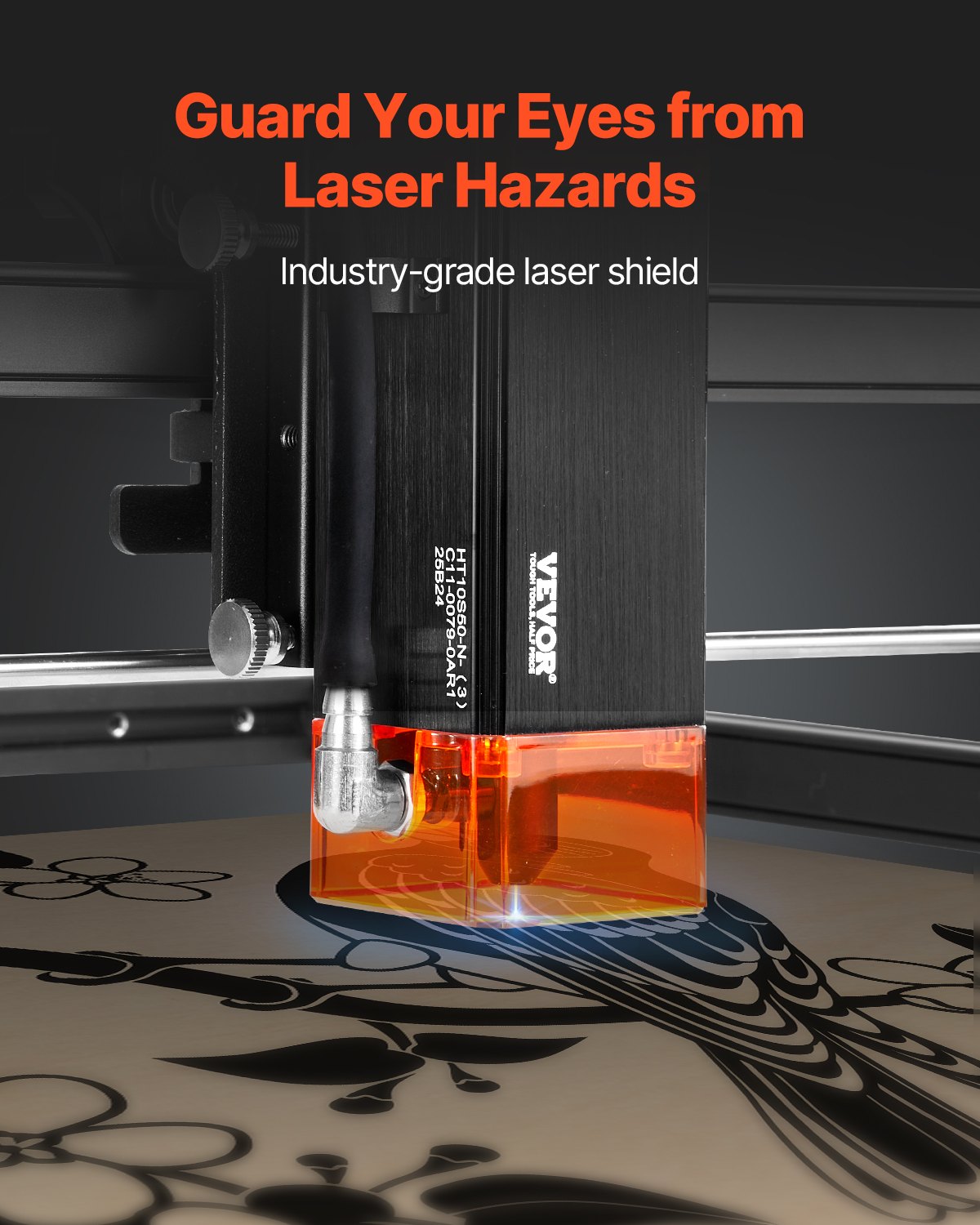 Lasergravör, 10 W uteffekt, lasergraveringsskärmaskin, arbetsyta 38 x 40 cm, rörelsehastighet 10 000 mm/min, komprimerad punkt med ögonskydd, för trä, vissa metaller