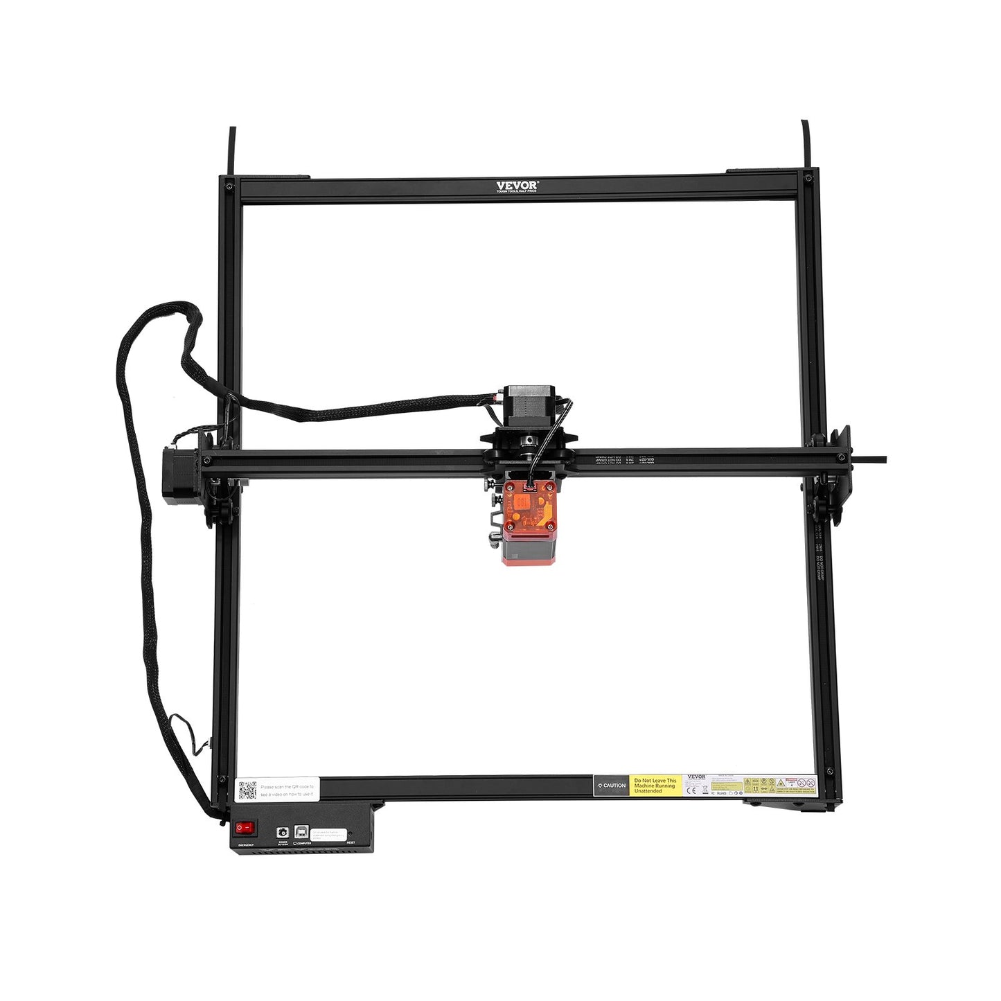 Lasergravör, 10 W uteffekt, lasergraveringsskärmaskin, arbetsyta 38 x 40 cm, rörelsehastighet 10 000 mm/min, komprimerad punkt med ögonskydd, för trä, vissa metaller