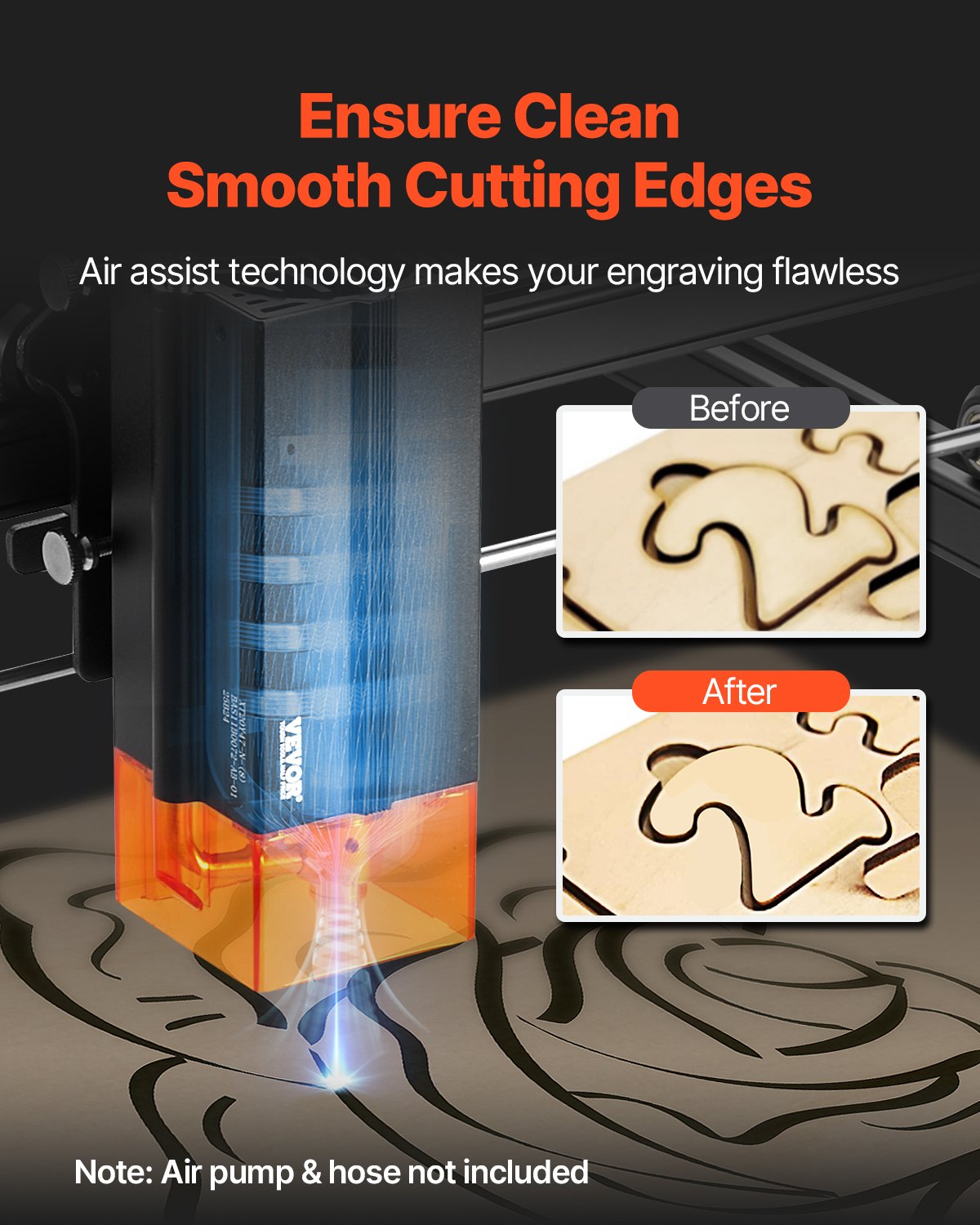 Lasergravör, 20 W uteffekt, lasergraveringsskärmaskin, arbetsyta 35 x 40 cm, rörelsehastighet 10 000 mm/min, komprimerad punkt med ögonskydd, för trä, vissa metaller