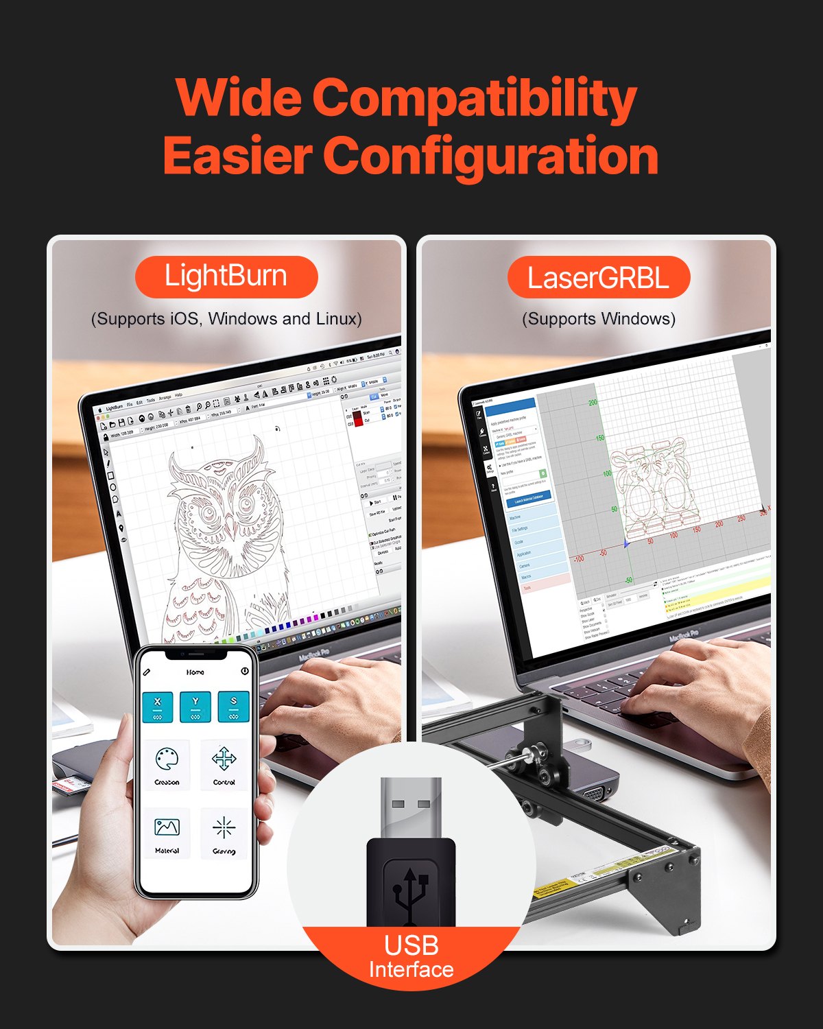 Lasergravör, 20 W uteffekt, lasergraveringsskärmaskin, arbetsyta 35 x 40 cm, rörelsehastighet 10 000 mm/min, komprimerad punkt med ögonskydd, för trä, vissa metaller